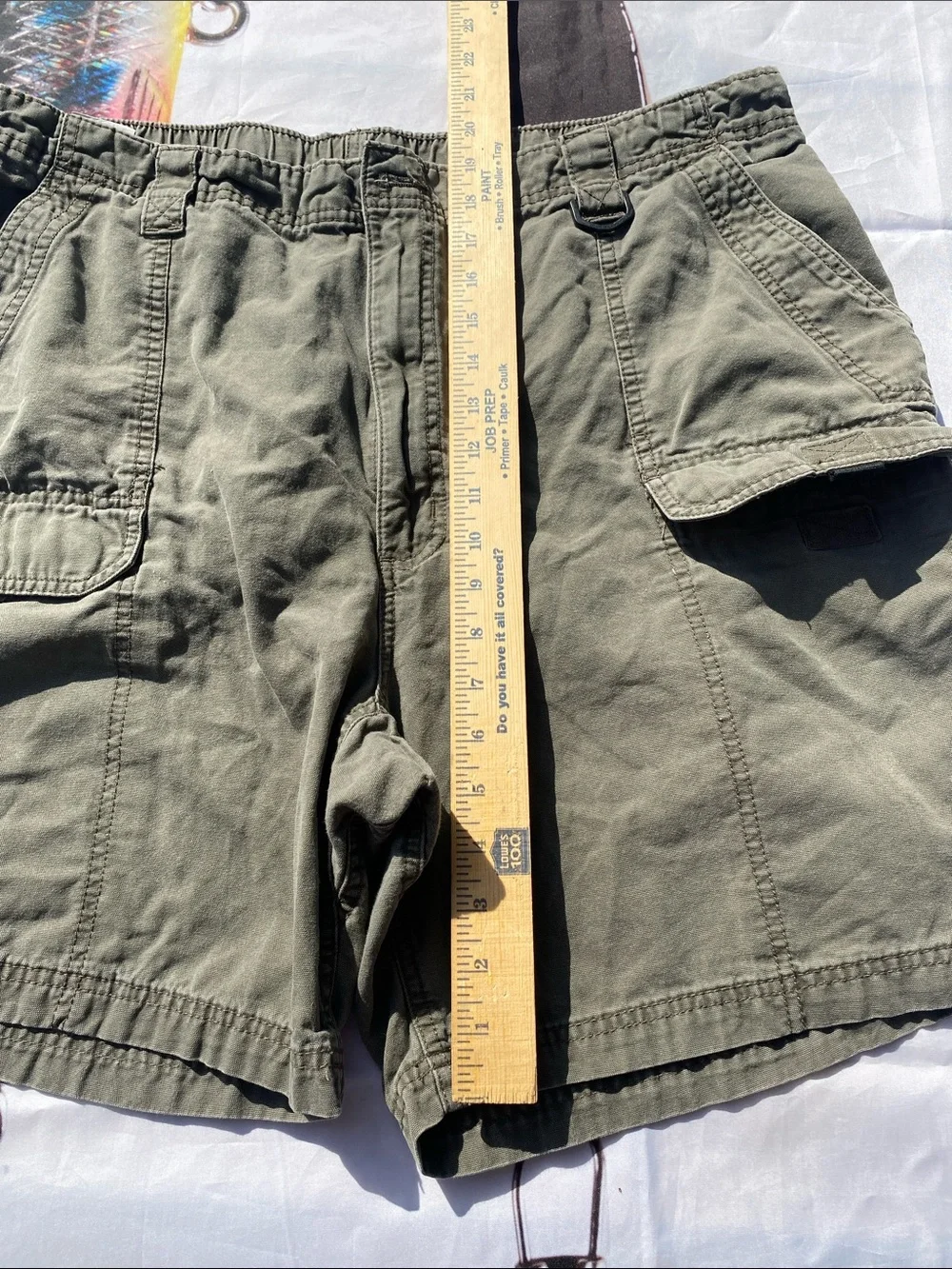 Wrangler Men's 42 Green Canvas Cargo Utility Shorts 100% Cotton